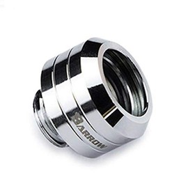 Barrow G1/4" to 14mm Hard Tubing Compression Fitting, Smooth Finish, Silver Shiny