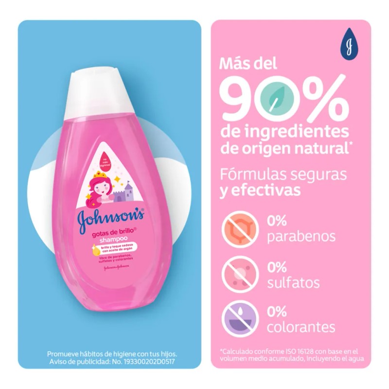 Shampoo Infantil JOHNSON'S Gotas de Brillo 200 ml