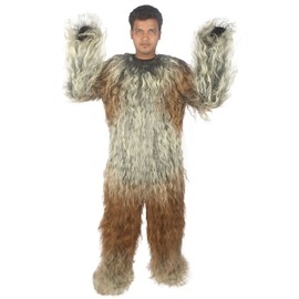 Unisex Hairy Warrior Ape Military Leader Gorilla Resistance Fighter Bigfoot Yeti - Cosplay Costume (Medium, Blonde)
