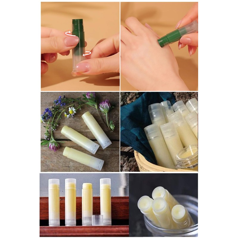YFFSFDC Lip Balm Tubes Lip Containers Lip Case Rotatable Transparent