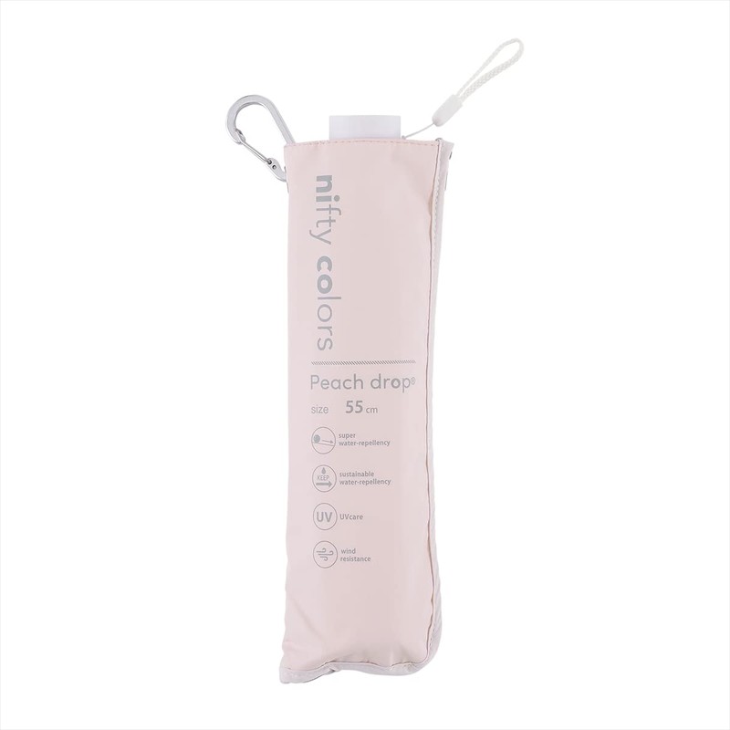 Nifty Colors Peach Drop Windproof Mini 55 Folding Umbrella 1660PK