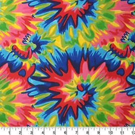 Comfy Flannel Rainbow Tie Dye Fabric Sold by The Yard Y