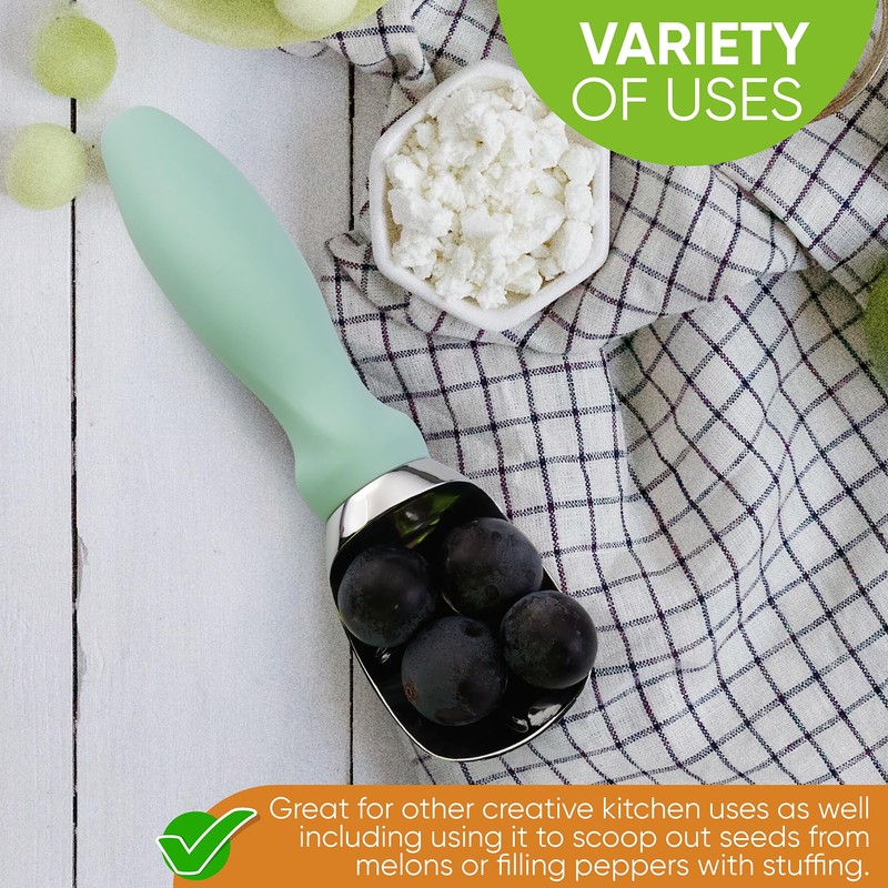 Spring Chef Ice Cream Scoop with Soft Grip Handle, Professional