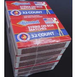 Diamond Safety Strike-on-Box Wooden Matches for Candles Camping, Select: Small or Large - Small 10x32=320 matches/10 boxes