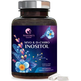 Myo-Inositol & D-Chiro Inositol 1025mg - 40:1 Ideal Ratio for Ovarian Support, Vegan Myo & D Chiro Supplement for Women's Natural Balance and Hormone Support, Vitamin B8, Non-GMO - 120 Capsules