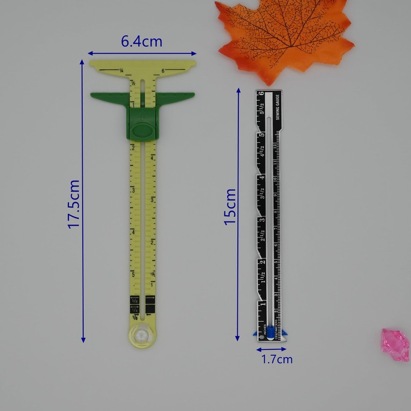 Sewing Gauge Measuring Tool Set 5-in-1 T-Shaped Sliding Gauge Ruler