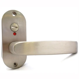 Kawaguchi Giken JL-24-4K-N J Lever Display Lock, Small Seat, Lever Handle for Residential Indoor Use, Back Set, 2.0 inches (50 mm), Nickel, Silver