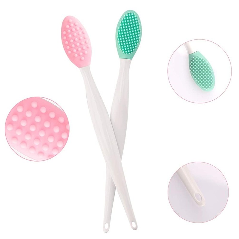 2 Pcs Lip Brush Tool,Double-Sided Silicone Exfoliating Lip Brush for