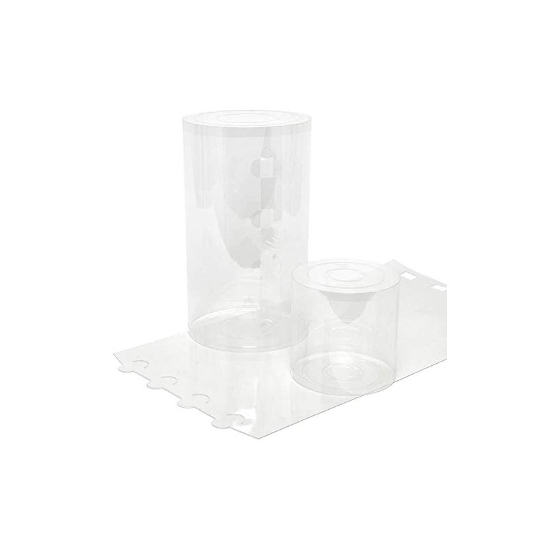 Large Clear Plastic Cylinder Containers 2 Ends Flat Side -