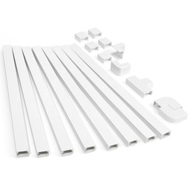 ZhiYo 126in Cord Hider Kit, ZhiYo Cord Covers for Wall Mounted TV, Paintable Wire Cover for Cords, TV Cable Hider Wall Kit, Wall Cord Concealer, Cable Cover Wall Wire Management, 8xL15.7in W0.95in H0.55in