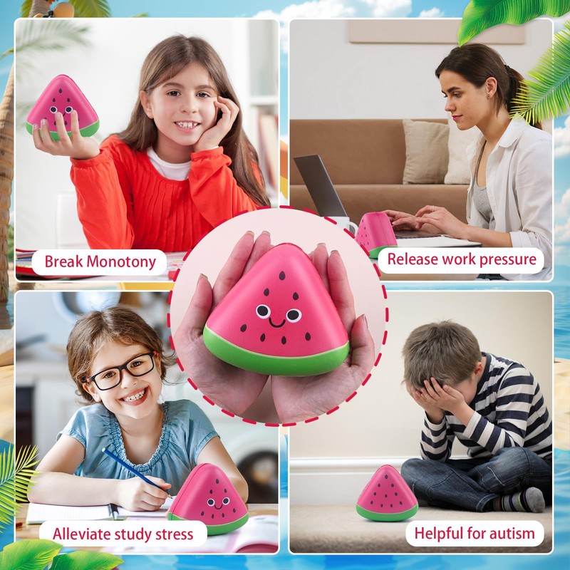 Anboor Fruit Squishies Toys, Soft Kawaii Watermelon Slow Rising Squishies