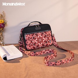 Montana West Bible Covers for Women Men with Leather Bookmark Carrying Book Case Church Bag Outdoor Protective