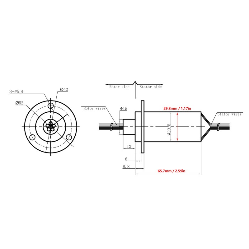 MW1430 Conductive Slip Ring 30A 4 Wires High Power Current
