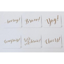 Show-Offs 36 Congratulations Cards – Perfect for Graduation Greeting Cards - 6 Gold Congrats Words with Envelopes