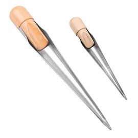 Tiardey 2PCS Marine Rope Splicing FID Stainless Steel Splicing Spike with Beechwood Handle Hollow Neat Tool for Yachts and Boats