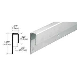 CRL Satin Anodized 1/4" Deep Nose Aluminum "J" Channel - 12 ft Long