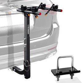 2 Bike Rack Bicycle Carrier Racks Hitch Mount Double Foldable Rack for Cars Truck SUV Fits 2" Hitch Receiver, Including Anti-Rattle Hitch Tightener