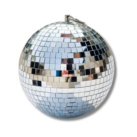 ENN LLC Mirrored Ball Party Decoration Christmas Disco with Ring Silver (6")