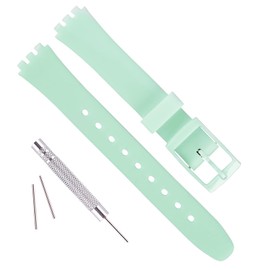 Replacement 12mm Waterproof Silicone Rubber Watch Strap Watch Band for Swatch (Mint Green)