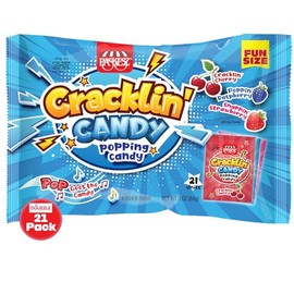 DOUzzle Cracklin Popping Candy (21 Coount, Pack of 1) Individually Wrapped Candies, Birthday Party Favors, Goodie Bags Stuffers - Kosher Parve
