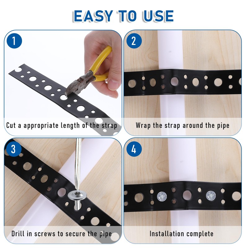 Metal Strap 1-Inch x 33FT 0.6mm Bendable Pipe Hanger Thin