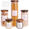 5 Set Glass Pantry Storage Jars with Acacia Airtight Lid