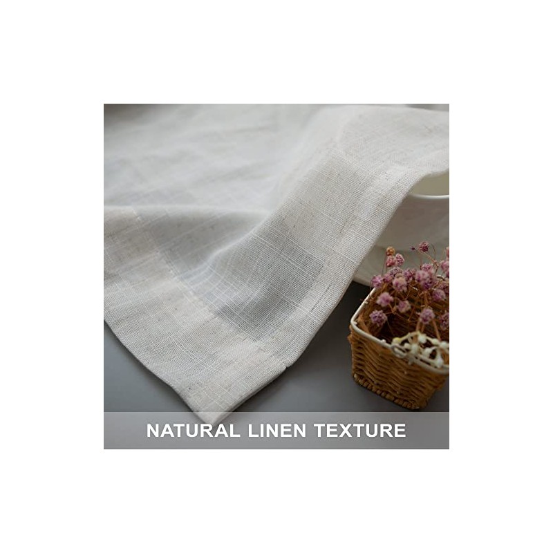 Pitalk - Cortinas extralargas de Lino Natural de 120 Pulgadas
