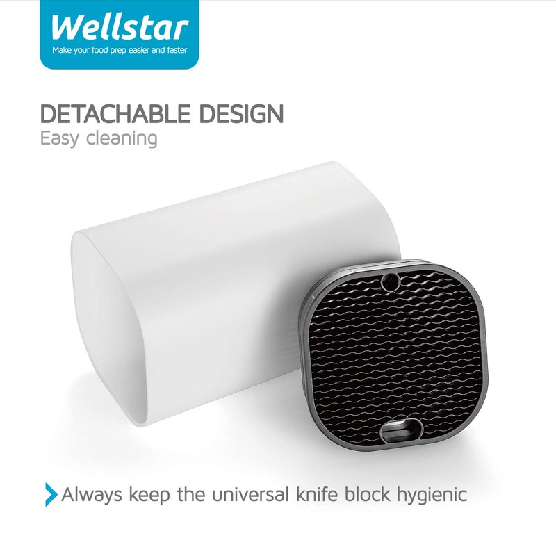 Universal Knife Block for Kitchen, WELLSTAR Knife Holder without Knives,
