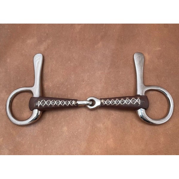 ARSAL FORGE Half Cheek Leather Covered Single Jointed Snaffle Driving