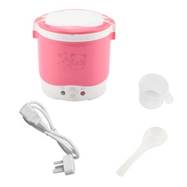 170W 1L Electric Portable Multifunctional Rice Cooker Food Steamer for Home   (Pink)