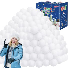 Homiar 200 PCS Fake Snow Balls, Soft Plush Artificial Indoor Snow Ball, White Snow Balls for Parent-Child Interaction Props Indoor Outdoor Winter Christmas Party Games Xmas Present DIY Kit