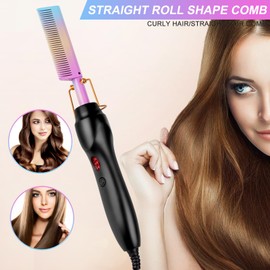 Wig Comb Heating Press Combs Black Hair Electric Hotcomb Set with Rat Tail Comb Wide Comb Edge Comb Hair Clips Hair Ties Hair Styling Daily Necessities Gifts Set Women Chrimstmas Birthday