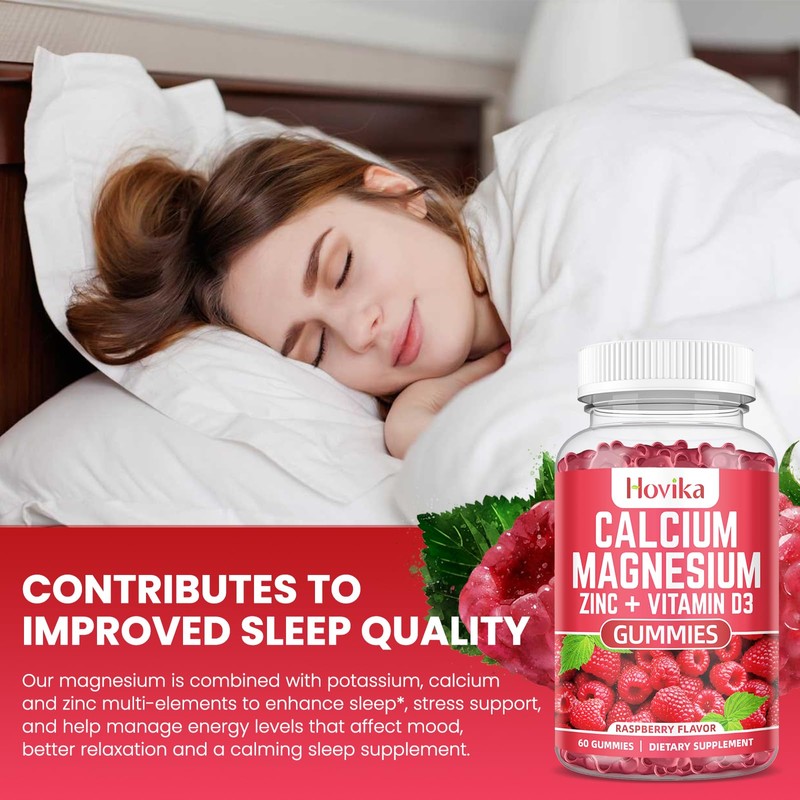 Calcium Magnesium Zinc Gummies with Potassium Vitamin C, B6, D3,