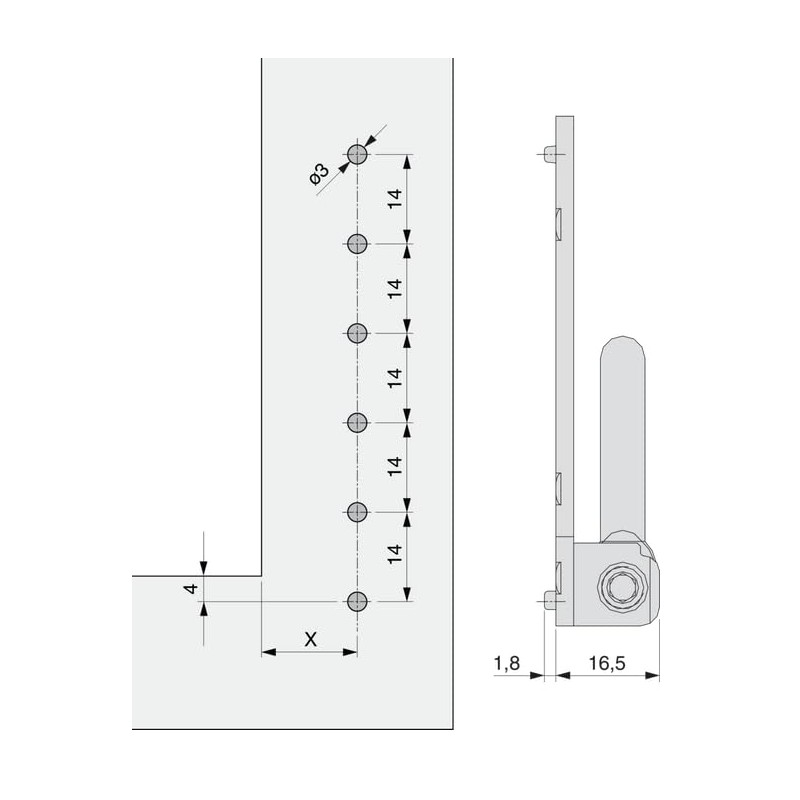 Maco Multi-Matic/Multi-Trend Corner Bearing 100 kg Consisting of 206802 and