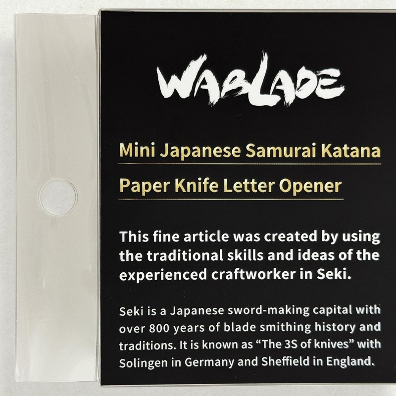Wablade Japanese Samurai Katana Letter Opener for Desk Display, Decorative