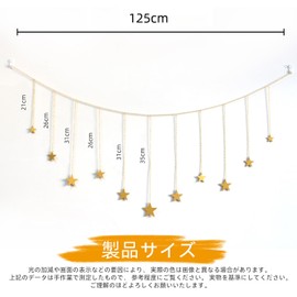 Gate Waves Star Garland Wooden Star Wall Decor Star Decor 3D Interior Wall Hanging Backdrop Room Decor Wall Decor Craft Decor Bedroom Living Room Home Decor Baby Baptism Party Cave Decoration etc