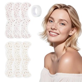 Glitter Freckles Face Tattoo, Gold Freckles Temporary Face Tattoos,Sparkle Makeup Patches, Cute & Waterproof Glitter Makeup Accessories For Women Girls, 6 Pcs