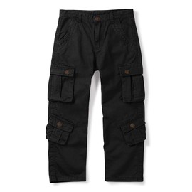 OCHENTA Boys' Military Cargo Pants 8 Pockets Casual Outdoor Hiking Slacks Black Tag 180-12-13 Years