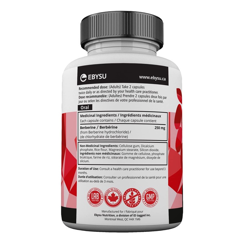 EBYSU EBYSU Berberine HCl - Glucose Metabolism Support Supplement C