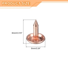 sourcing map Upholstery Tacks Nail Pins Furniture, 100Pcs 6x8mm Thumb Tack Pins Assortment Kit Carbon Steel for Home Sofa DIY Decorative Nail Heads Nails, Rose Gold