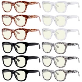 Eyekepper 12 Pack Blue Light Blocking Reading Glasses Oversized Computer Readers Women +1.75