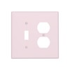 Rose Pink 2 Gang Single Toggle/Double Duplex Combo Outlet Light