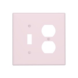 Rose Pink 2 Gang Single Toggle/Double Duplex Combo Outlet Light Switch Cover Electric Decorative Combination Device Switch Face Wall Plate