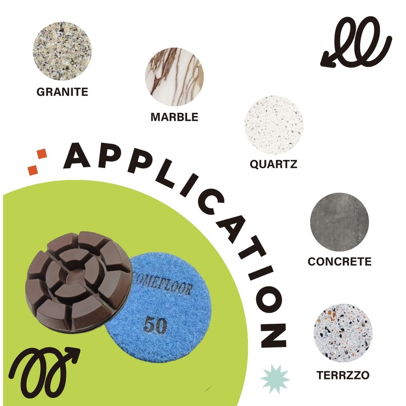 Diamond Floor Polishing Pads, 3 Inch Resin Bond Hook and