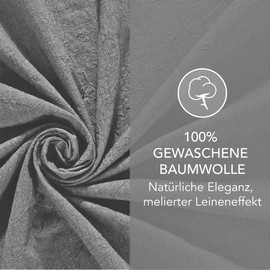 Dreamzie Cushion Cover 80 x 80 cm Set of 2 - 100% Washed Cotton, Light Grey, Oeko-Tex Certified Cushion Covers, Linen Look and Breathable Cushion Cover, Pillowcase with Zip