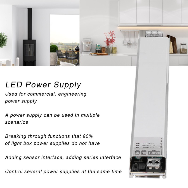 LED Power Supply Cabinet Intelligent Induction Control Adapter 300W Home