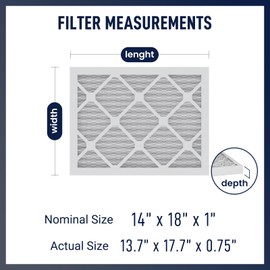 YEEREAD 14x18x1 MERV 8 Air Filters 6-Pack, Actual Size 13.7" x 17.7" x 0.75" – Compatible with HVAC, Air Conditioners & Furnaces, Enhanced Filtration & Easy Installation
