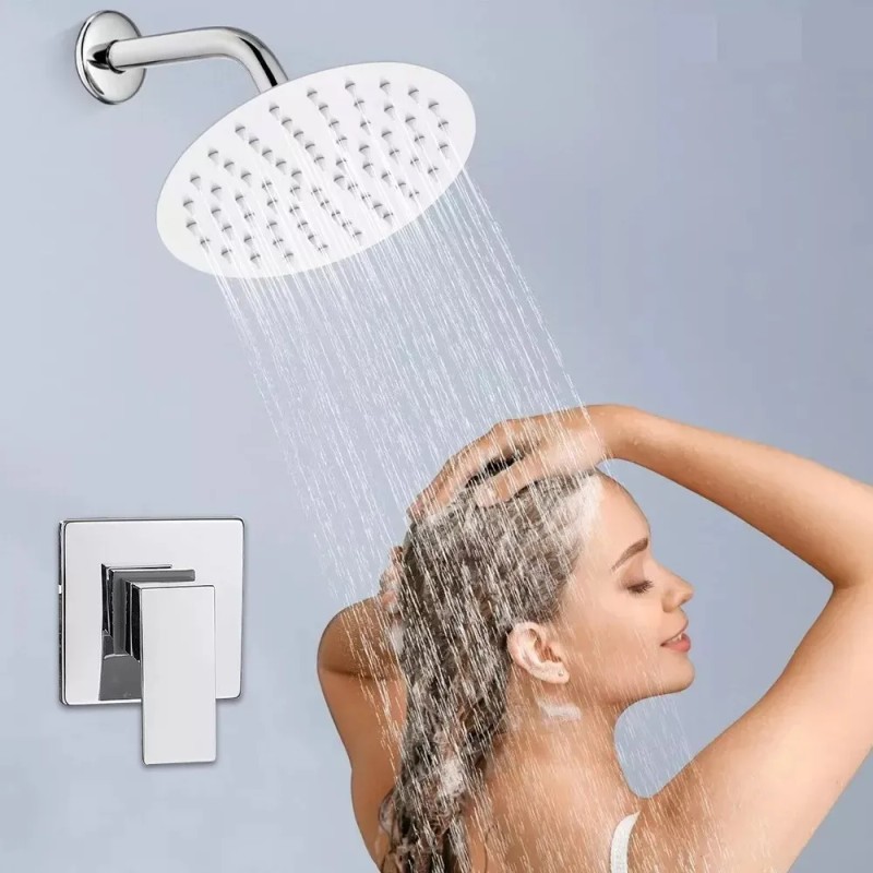 Regadera Latón Cromado Mezcladora De Baño/llave Monomando P Plateado
