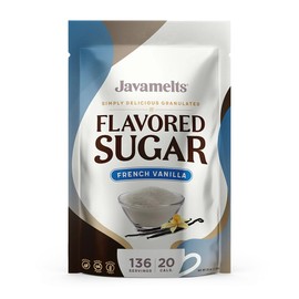 Javamelts French Vanilla Flavored Sugar | Vanilla Sugar for Baking, Coffee Syrup Substitute, Cocktails, Tea | Non GMO, Non Dairy, Gluten Free, Kosher | 1.5 Pound Bag (136 Servings)