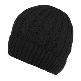 ANGELA & WILLIAM BN2385 Beanie for Women and Men with Sherpa Fleece Lining (Black)